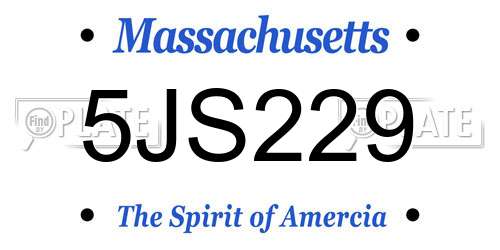 5JS229 Massachusetts License Plate