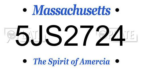 5JS2724 Massachusetts License Plate