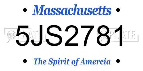 5JS2781 Massachusetts License Plate