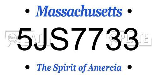 5JS7733 Massachusetts License Plate
