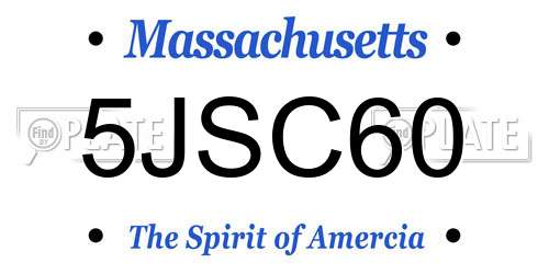 5JSC60 Massachusetts License Plate