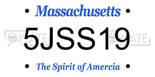 5JSS19 Massachusetts License Plate