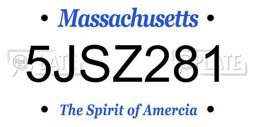 5JSZ281 Massachusetts License Plate