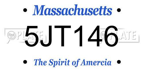 5JT146 Massachusetts License Plate