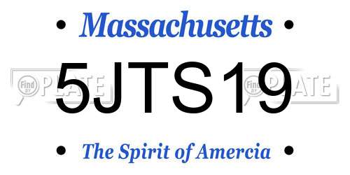 5JTS19 Massachusetts License Plate