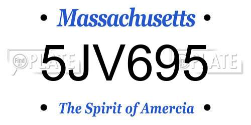 5JV695 Massachusetts License Plate