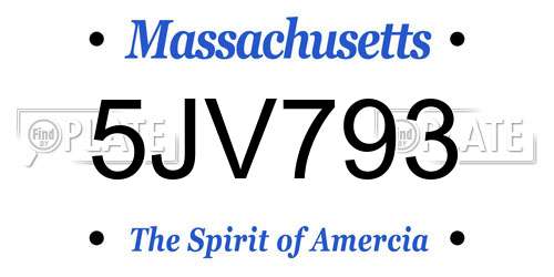 5JV793 Massachusetts License Plate