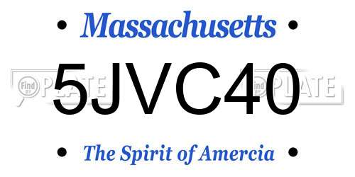 5JVC40 Massachusetts License Plate