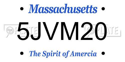 5JVM20 Massachusetts License Plate