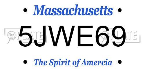 5JWE69 Massachusetts License Plate