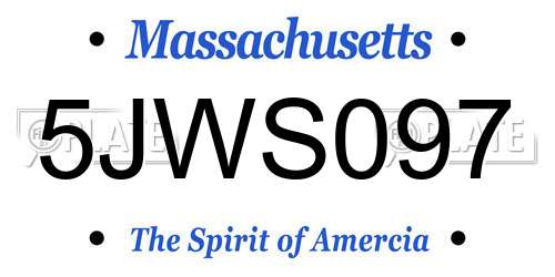 5JWS097 Massachusetts License Plate