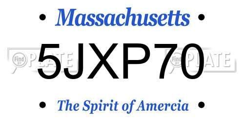 5JXP70 Massachusetts License Plate