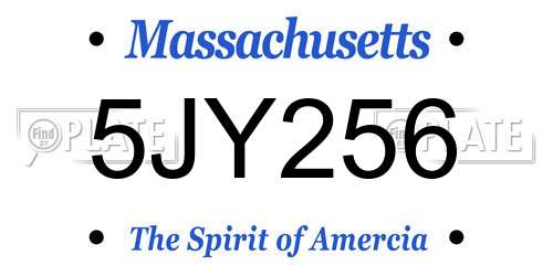 5JY256 Massachusetts License Plate