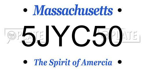 5JYC50 Massachusetts License Plate