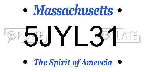 5JYL31 Massachusetts License Plate