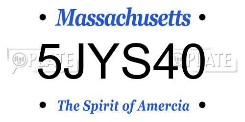 5JYS40 Massachusetts License Plate
