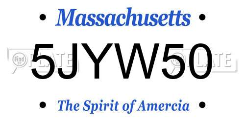 5JYW50 Massachusetts License Plate