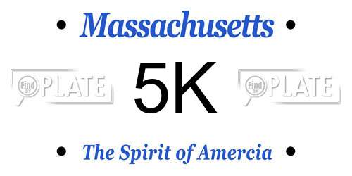 5K Massachusetts License Plate