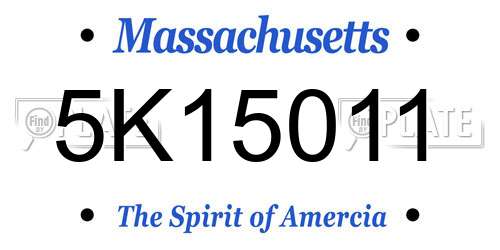 5K15011 Massachusetts License Plate