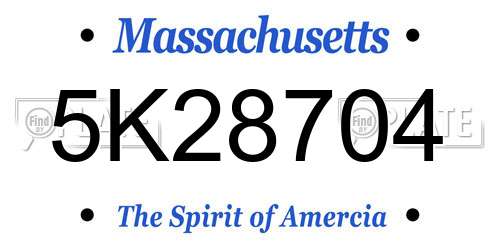 5K28704 Massachusetts License Plate