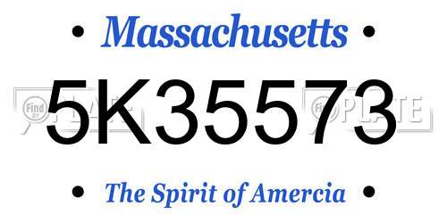 5K35573 Massachusetts License Plate