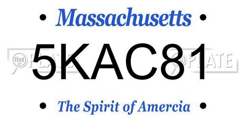 5KAC81 Massachusetts License Plate
