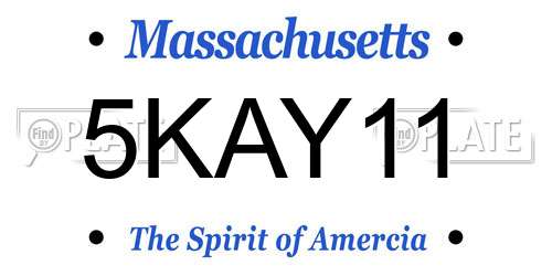 5KAY11 Massachusetts License Plate