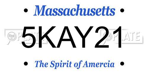 5KAY21 Massachusetts License Plate