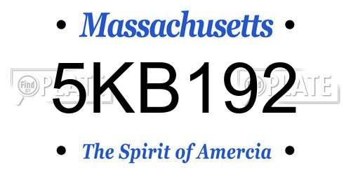 5KB192 Massachusetts License Plate