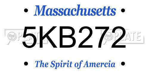 5KB272 Massachusetts License Plate