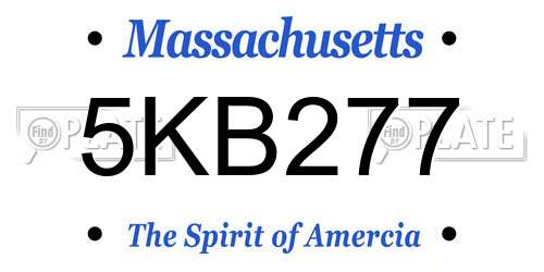 5KB277 Massachusetts License Plate