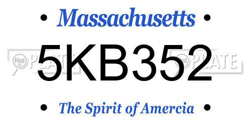 5KB352 Massachusetts License Plate