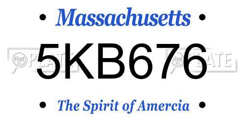 5KB676 Massachusetts License Plate