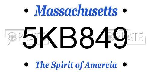 5KB849 Massachusetts License Plate