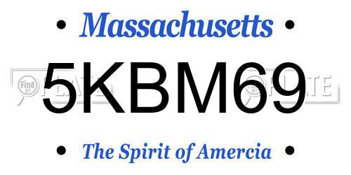 5KBM69 Massachusetts License Plate