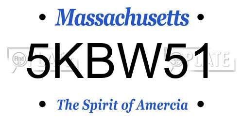 5KBW51 Massachusetts License Plate