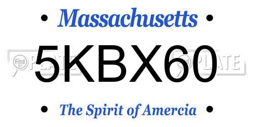 5KBX60 Massachusetts License Plate