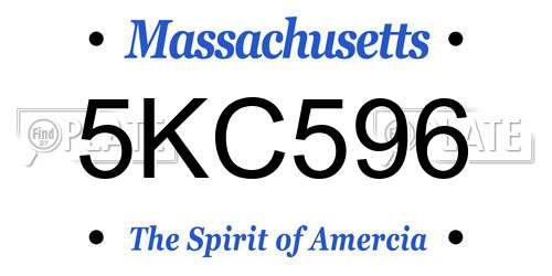 5KC596 Massachusetts License Plate