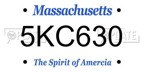 5KC630 Massachusetts License Plate