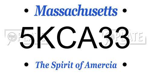 5KCA33 Massachusetts License Plate