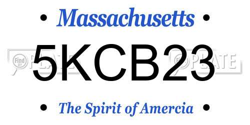 5KCB23 Massachusetts License Plate