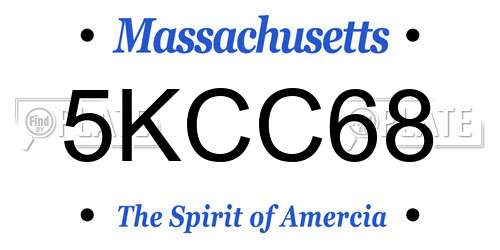 5KCC68 Massachusetts License Plate