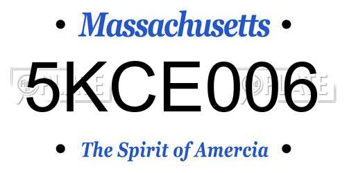 5KCE006 Massachusetts License Plate