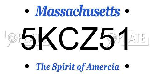 5KCZ51 Massachusetts License Plate