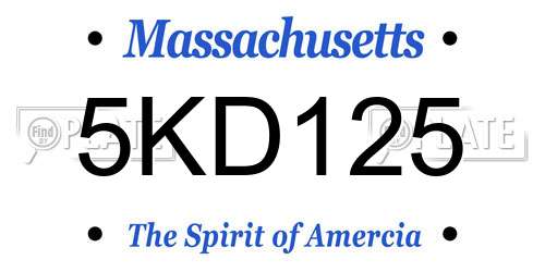 5KD125 Massachusetts License Plate