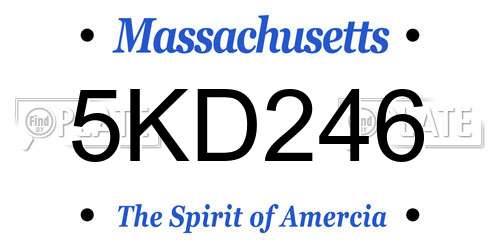 5KD246 Massachusetts License Plate
