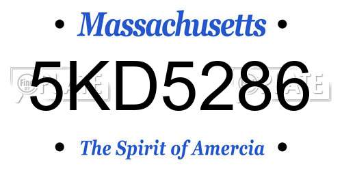 5KD5286 Massachusetts License Plate