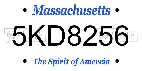 5KD8256 Massachusetts License Plate