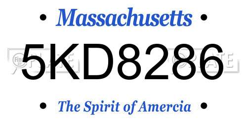 5KD8286 Massachusetts License Plate