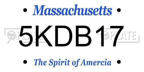 5KDB17 Massachusetts License Plate